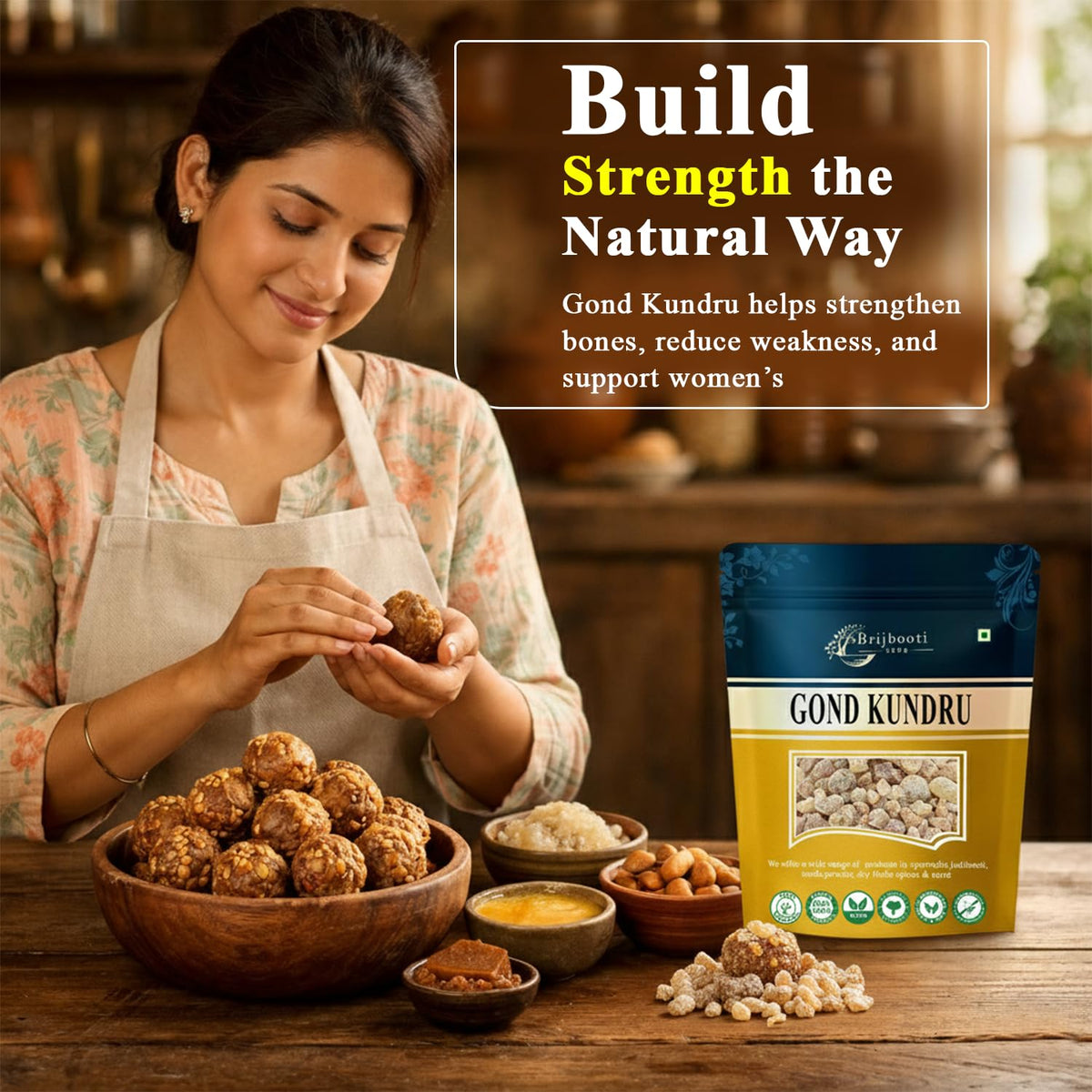 Brijbooti Gond Kundru 200 Grams - Shallaki Gum - Gond Kondru - Boswellia Serrata Gum - Pure & Natural