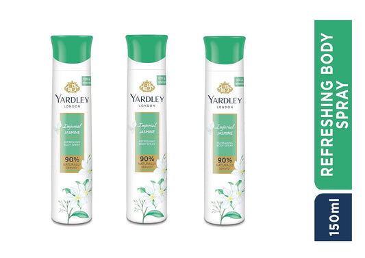 Yardley London Jasmine Deodorant Spray For Women 150-Ml (Pack Of 3)