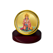 Diviniti Lord Hanuman Ji Ashirwad Photo Frame for Car Dashboard, Car Idol, Table Decor|MCF 1C Gold Frame with 24K Gold Plated Foil|Religious Frame For Pooja, Prayer and Gift (5.5X5.0 CM)