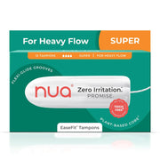 Nua EaseFit Tampons for Heavy Flow | 12 Tampons | Gynaecologically Tested | Hypoallergenic | Rapid Absorption Core | Leak-Proof Protection
