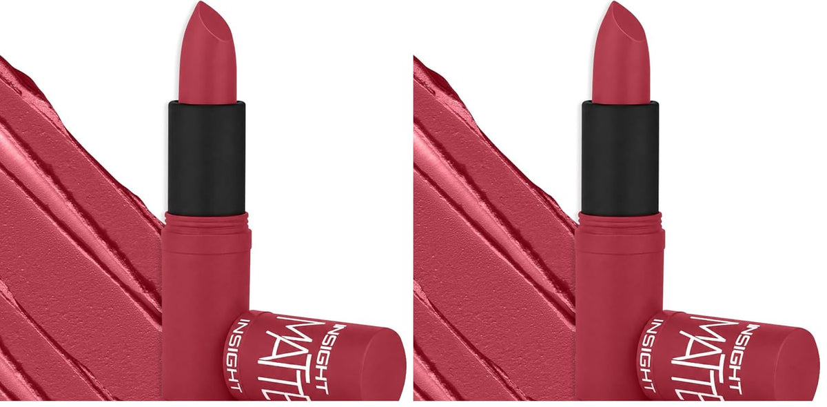 INSIGHT Matte Lipstick | Ultra Creamy | Highly Pigmented Formula | Intense Color Payoff | Fade-Proof Lipstick | FIRST LOVE-4.2g (Pack of 2)