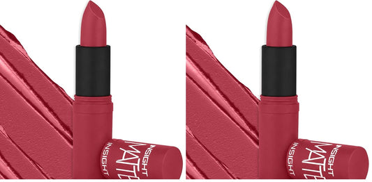 INSIGHT Matte Lipstick | Ultra Creamy | Highly Pigmented Formula | Intense Color Payoff | Fade-Proof Lipstick | FIRST LOVE-4.2g (Pack of 2)