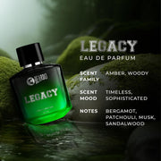 BEARDO Legacy Perfume for Men, 100ml | Eau De Parfum | Long Lasting Fragrance for Men | Long Lasting Perfume for Men | Gift for boyfriend | Gift for Men