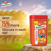 Dabur GlucoPlus-C Instant Energy Glucose Juicy & Tasty Orange Flavour Powder- 400g Jar | Glucose Replenishes Energy | 25% more Glucose| Vitamin C helps Boosts Immunity | Calcium Supports Bone Health