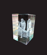 SHINDE EXPORTS 3D Crystal Sai Baba Idol Slick Design Statue Murti- Transparent, 7.5x5x5 cm