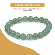 ASTRODIDI Natural Certified Green Aventurine Stone Bracelet for Help to Attract Luck, Abundance and Emotional Healing | Original Reiki Feng-Shui Healing Crystal Gemstone Bracelet for Men and Women