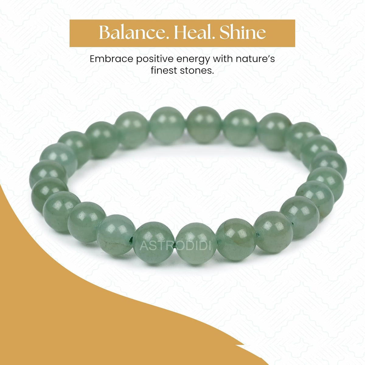ASTRODIDI Natural Certified Green Aventurine Stone Bracelet for Help to Attract Luck, Abundance and Emotional Healing | Original Reiki Feng-Shui Healing Crystal Gemstone Bracelet for Men and Women