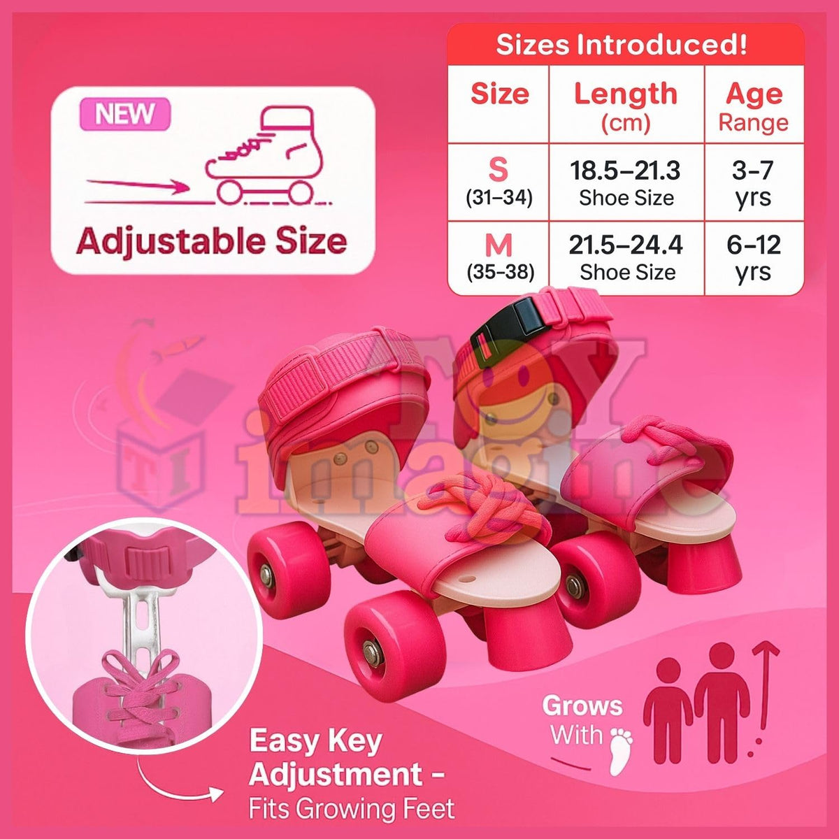 Toy Imagine Adjustable Inline Roller Skates for Kids Girls