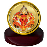 DIVINITI 24K Gold Plated Religious Car Dashboard Frame | Premium God Idol Frame for Car, Home Mandir & Office Table | Spiritual Gift, Decorative Showpiece | Siddhivinayak