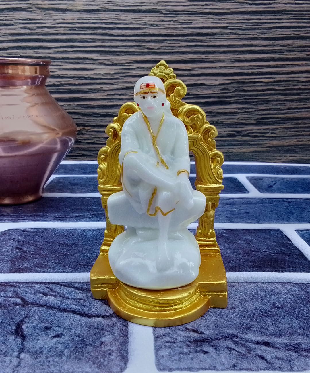 SHINDE EXPORTS Big Size White shirdi saibaba Marble Idol for Pooja Room Statue murti Home Murty (11.5 cm)