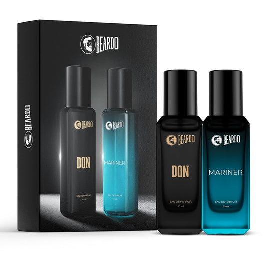 Beardo Don & Mariner Perfume for Men, 20ml x 2 | Mariner EDP with Fresh Aqua Notes for Men Long Lasting Perfume for Date night fragrance | Spicy Musk Don fragrance | Ideal gift for men | Rakhi Gift for Brother | Gift for boyfriend | Gift for Men | Gift for Brother