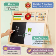 Toy Imagine Wooden 2 in 1 White Board & Black Board for Kids