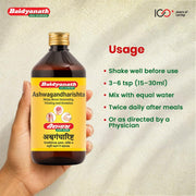 Baidyanath Ashwagandharishta - 450 ml | Boosts Immunity & Reduces Stress | For Health, Strength & Wellness