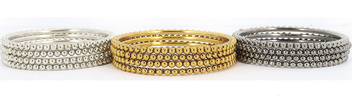 NMII Non-Precious Metal Base Metal with Ball Chain Linked Glossy Finished Kada Set For Women and Girls