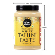 Urban Platter Tahini Paste, 1kg (Smooth & Creamy White Sesame Paste, No Additives, Ideal for Hummus, Shawarma Sauce, Baba Ghanoush & Salad Dressings)