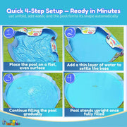 Toy Imagine 6 ft Kids Non Air Swimming Pool – Large Outdoor Snapset Pool for Kids | Foldable Portable Garden Water Pool | No Air Pump Required | Summer Pool for 1–10 Years