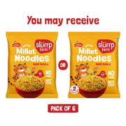 Slurrp Farm No Maida, No MSG Instant Noodles | Magic Masala | Not Fried, Millet Noodles, 6 X 57 g