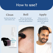 Man Matters Beardgro Oil-In-Serum 30 ml & Derma Roller with 540 Titanium Alloy Micro Needles 0.5 mm | 4% Anagain, 2% Aminexil & 1% Rosemary | Stimulates Hair Follicles | Solves Uneven & Patchy Beard | Safe & Effective