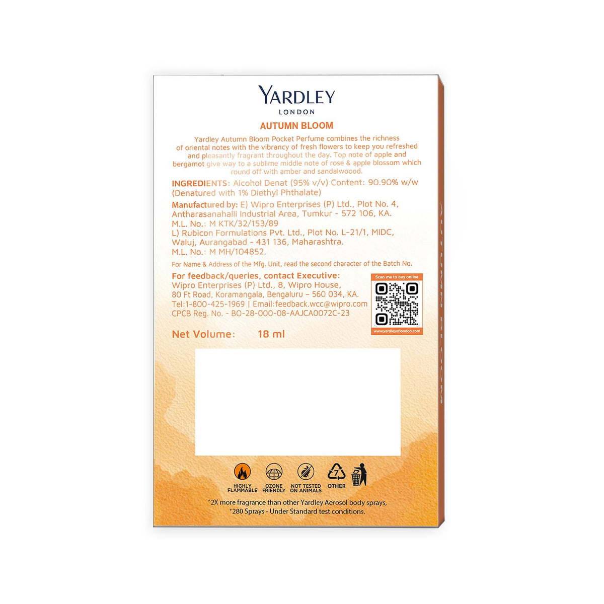 Yardley London Autumn Bloom Compact Perfume for Women, 18ml