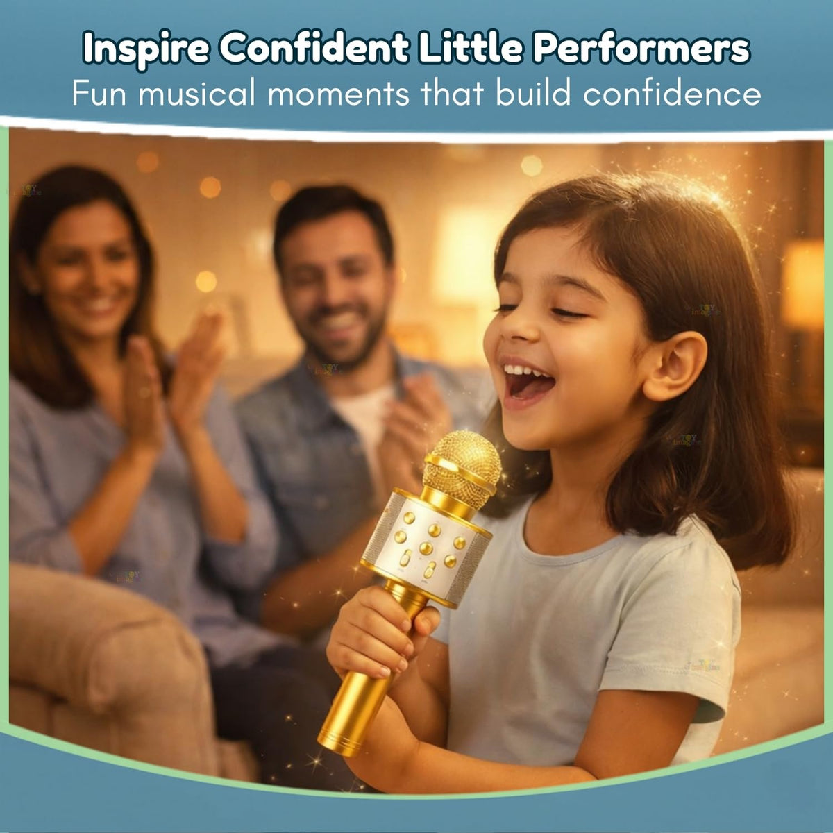 Toy Imagine Rechargeable Karaoke Mic for Kids Wireless Bluetooth Mike for Singing, Practice Microphone for Kids, Music Singing Toy Birthday Gift for Boys & Girls 3+ (Assorted)