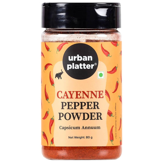 Urban Platter Cayenne Pepper Powder, 80g (Bold, Fiery Heat | Essential Culinary Spice | Known to Support Heart Health & Metabolism)