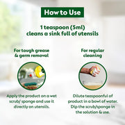 Dettol Dishwash liquid and Kitchen Gel | Cuts Tough Grease | Remove germs | Lemon Fragrance | 750ml (Bottle)