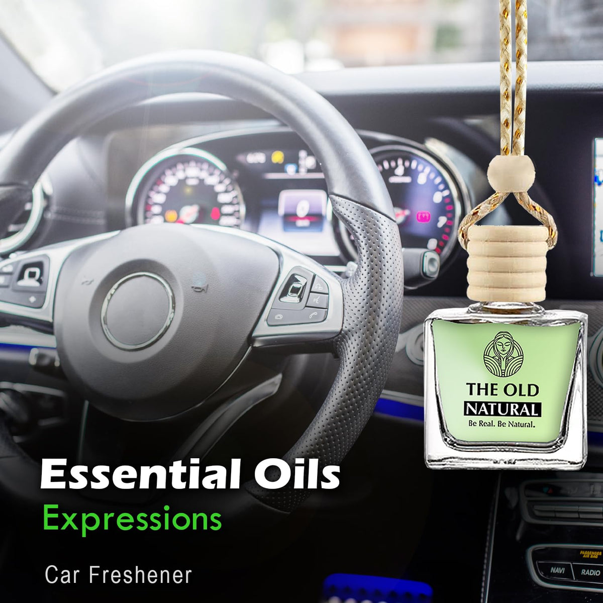 The Old Natural Car Perfume With Essential Oils | Car Perfume Diffuser With Wooden Lid | Car Fresheners Long Lasting | Car Perfumes (Pack Of 1 Expressions - 10ml)
