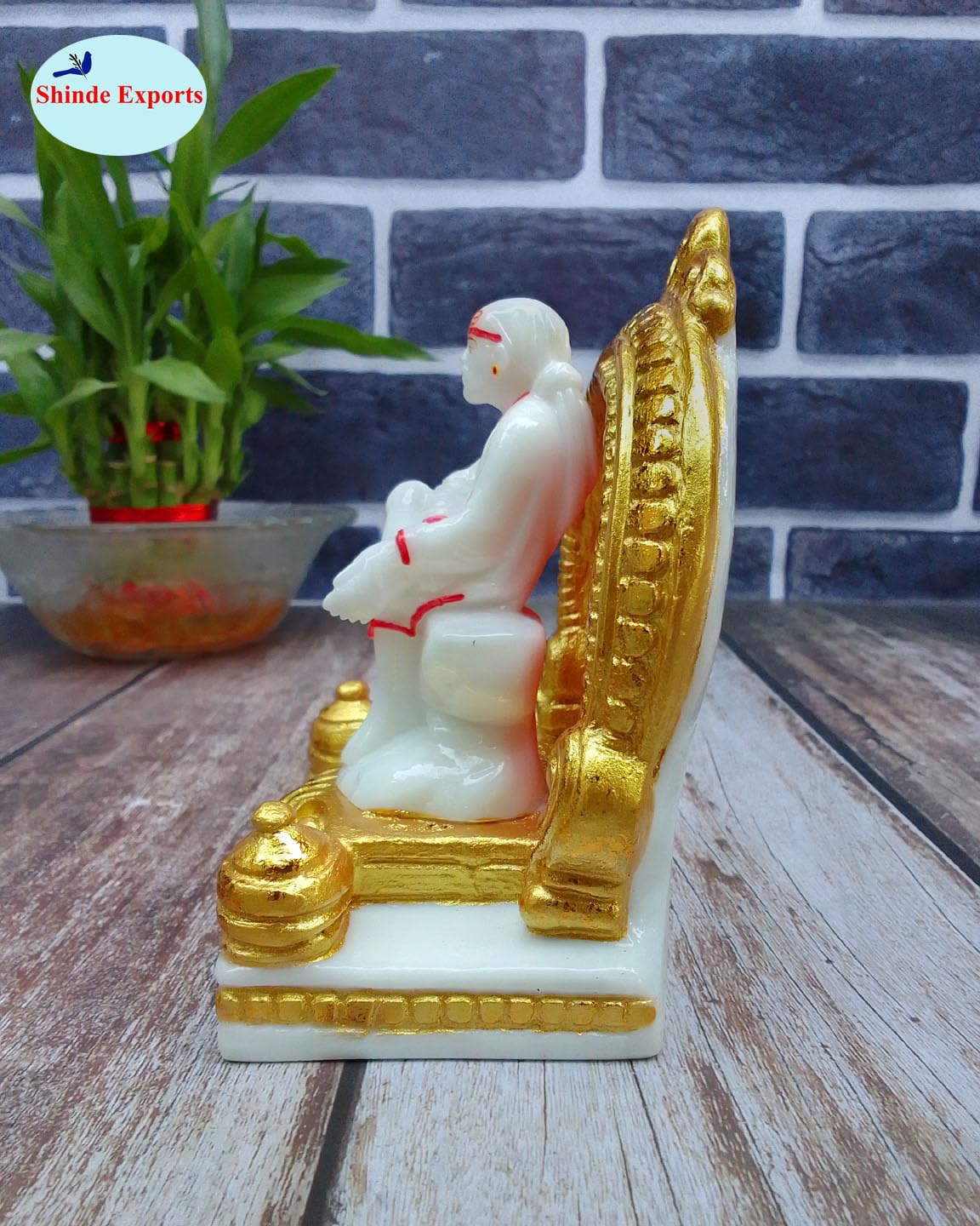 SHINDE EXPORTS Big Size White shirdi saibaba Marble Idol for Pooja Room Statue murti Home Murty 5 inches.