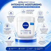 NIVEA Intensive Moisturising Body Cream with Deep Moisture Serum & Sea Minerals, 48H Fast-Absorbing Moisture, for Normal to Dry Skin, 400 ml