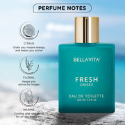 Bella Vita Luxury Unisex Edt Fresh, Rose Edp Liquid Perfumes Combo, Pack Of 2 Premium Long Lasting Fragrance Scents & W, 100 Ml Each