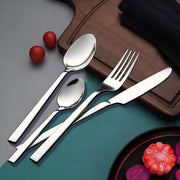 Parage Fantasy Stainless Steel Cutlery Set - Set of 25 (Contains: 6 Table Spoons, 6 Tea Spoons, 6 Forks, 6 Knives, 1 Stand), Spoon Set, Cutlery Set for Dining Table Stylish, Silver