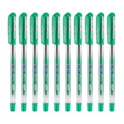 Linc 0.6 mm Glycer Smooth Ball Pen, Wallet Pack (Green Ink, Pack of 10)