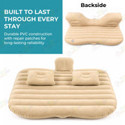 Toy Imagine Inflatable Car Mattress with Pump & 2 Pillows for Travel, Beige