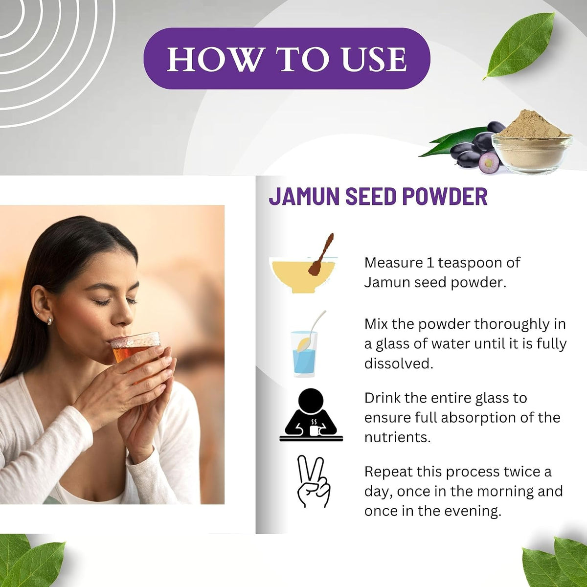 BrijBooti Jamun Seeds powder for Diabetes 100% Natural Powder 800 Gr