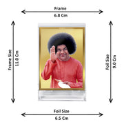 DIVINITI Sathya Sai Baba Photo Frame for Car Dashboard, Table Decor| ACF 3 Classic Sathya Sai Baba and 24K Gold Plated Foil| Religious Frame Idol for Pooja, Worship, Gifts Items (11.0X 6.8 CM)