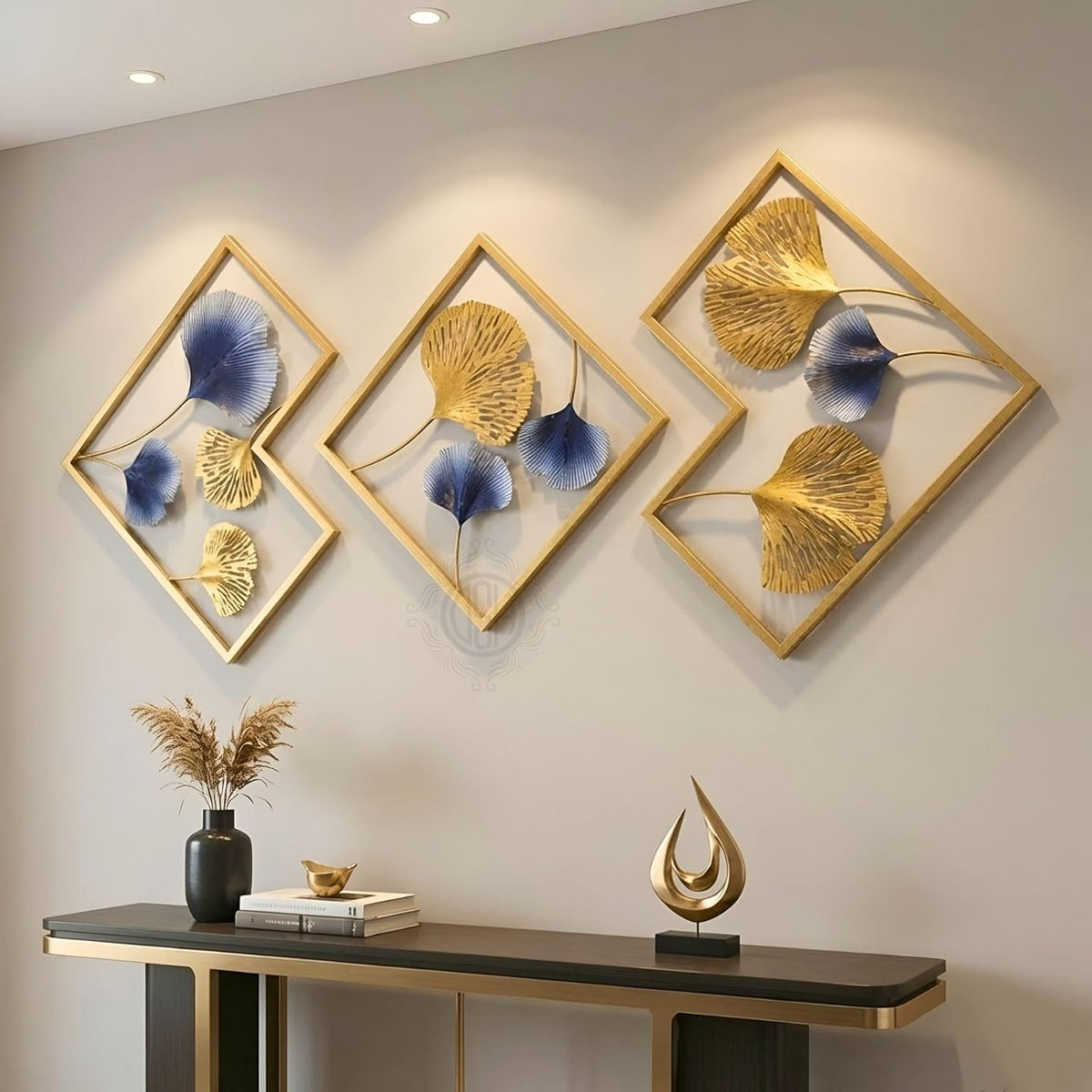 DSH CRAFTING YOUR CURIOSITY Metal Wall Art Wall Sculptures Hanging Perfect For Home Decorations Living Room Bedroom. (06-LEAFframe)