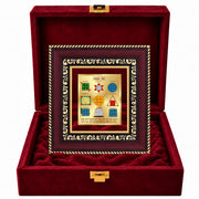 DIVINITI 24K Gold-Plated Navagraha Yantra Frame | Sacred Nine Planets Yantra for Harmony, Protection & Positivity | Home, Office & Pooja Decor | Premium Gift Box | 12 x 11 CM