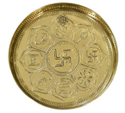 DSH Brass Puja Thali Set For Mandir Diwali Pooja, Religious Occasions Spiritual Home Office Wedding Return Gift Items.