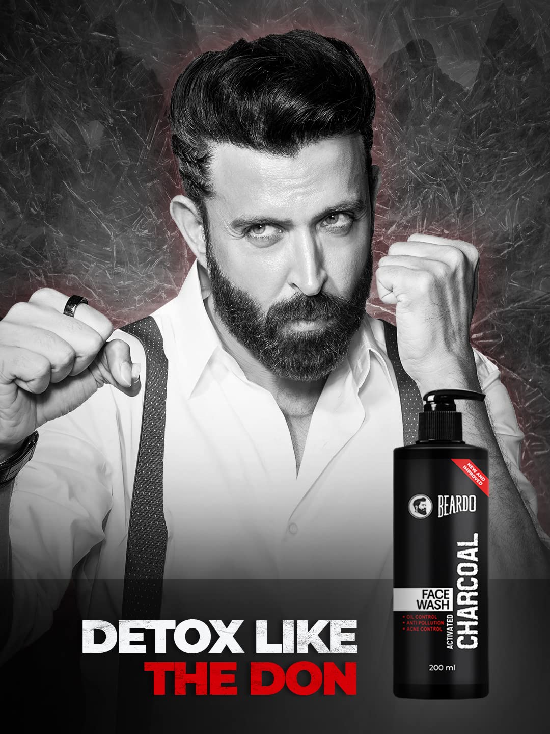 Beardo Activated Charcoal Face Wash for men, 200ml | For Deep Pore Cleaning and Removes Dirt | face wash for acne and pimples | face wash for oily skin (Pack of 3)