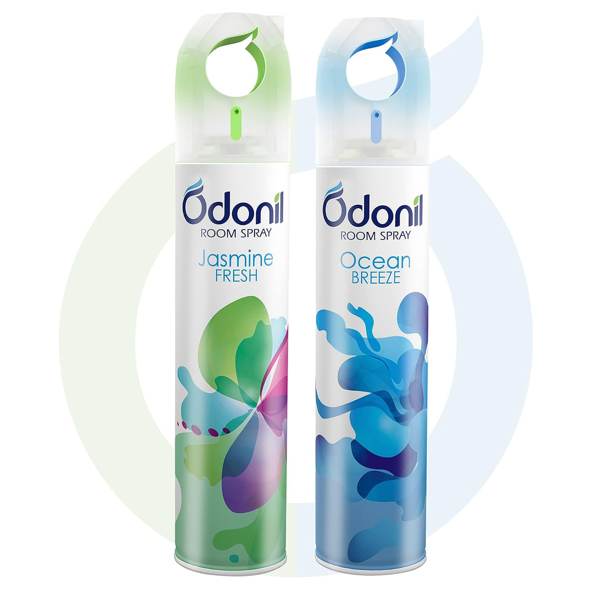 Odonil Bathroom Air Freshener Blocks 288g (72g*4) | Mixed Fragrances & Odonil Room Freshener Spray (Pack of 2), Jasmine Fresh 220ml+Ocean Breeze 220ml