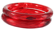 NMII Traditional Glass With Diamond Cutting Pattern Glossy Finished Stylish Kada Set For Women And Girls | Crystal Glass Kada Bangles Set For Wedding, Festive