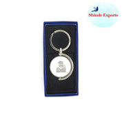 SHINDE EXPORTS Shirdi Sai Baba Stainless Steel Key Chains for car, Home and Bike (Circular revolving)