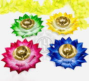 DSH CRAFTING YOUR CURIOSITY Brass Lotus/Kamal Design Diya Deepak | Akhand Jyot | Arti Poojan Temple Home Decor