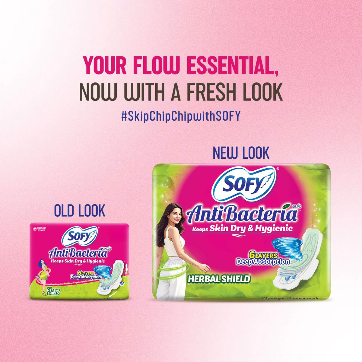 Sofy AntiBacteria XL - 290mm | 48 Count pads | For Women Sanitary Pads | Keep Skin Dry | 6 Layer Deep Absorption | Herbal Shield | Hygiene & Herbs