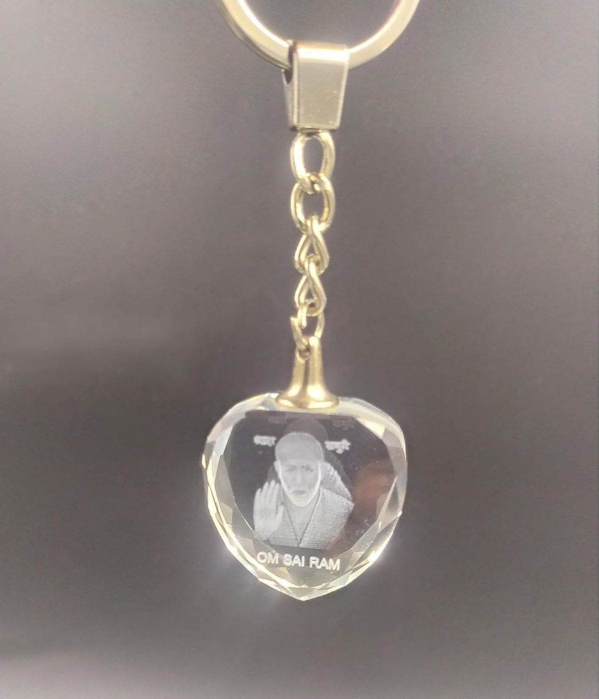 SHINDE EXPORTS Shirdi Saibaba Crystal Key Chain for car Bike and Home