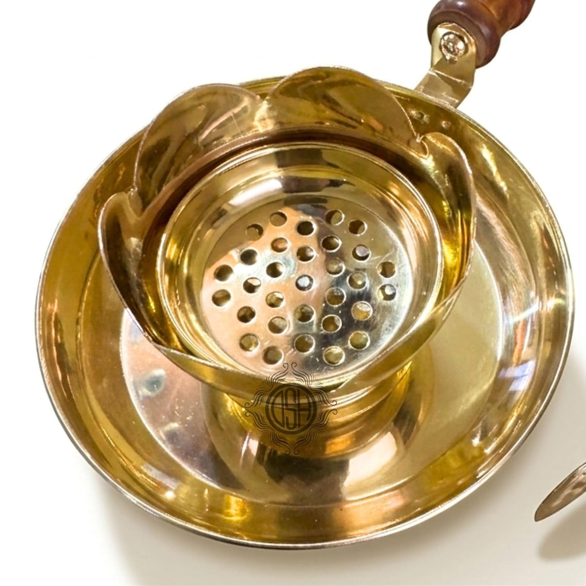 DSH Metal Dhoop Holder Incense Burner Loban Dhoop Dani Aarti Dhoop Dani Stand Burner for Home Office Temple Puja (Gold)