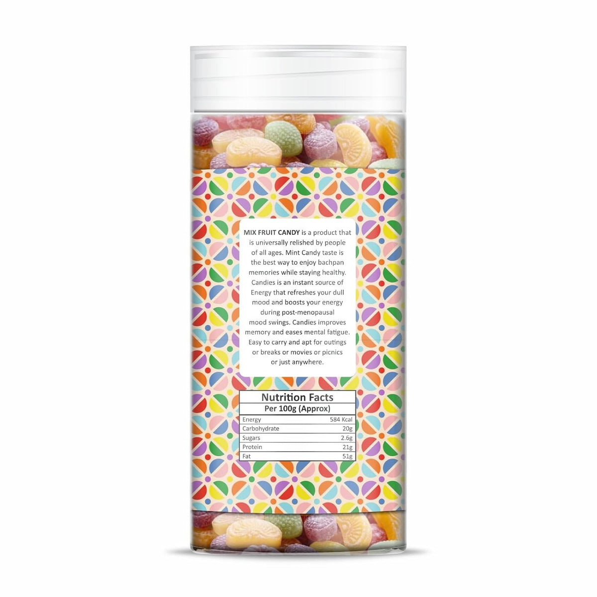 NatureVit Mix Fruit Candy, 200g | Khatti-Meethi Goli Assorted Flavours (Orange, Lemon, Litchi, Paan, Black Pepper) Mouth Freshener Candy