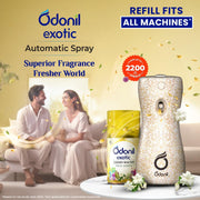 DABUR Odonil Exotic Automatic Spray - 225Ml | Gold Jasmine | 2X Long Lasting | Fits all Machines | 2200 Sprays Guaranteed | Lasts Upto 60 Days | Suitable for Washroom, Gym area, Living Room & Office