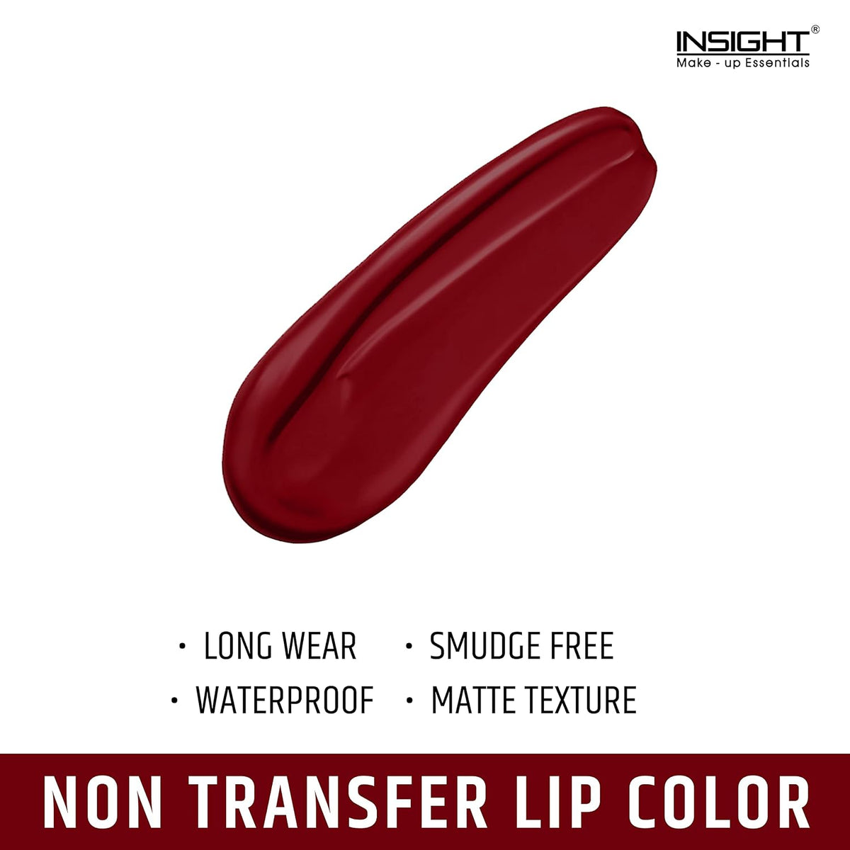 INSIGHT Professional Natural Matte Finish Full Coverage Makeup Acne Prone Skin Conceal, Correct, Contour Palette Cream - 04-Warm Beige & Non Transfer Lip Color, Matte Finish, 4ml - 03 Divine Wine