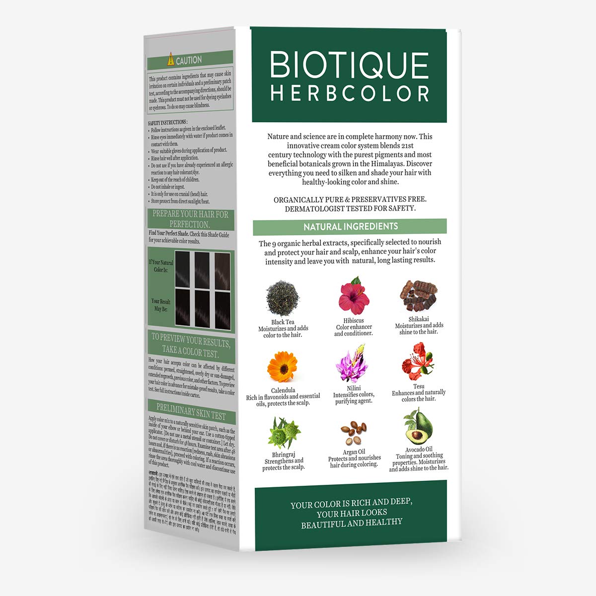 Biotique Herbcolor Conditioning Hair Colour l Ammonia Free Hair Color l 9 Organic Herbal Extracts l Natural and Healthy Shine l 50g + 110ml| Darkest Brown 3N (Pack of 3)